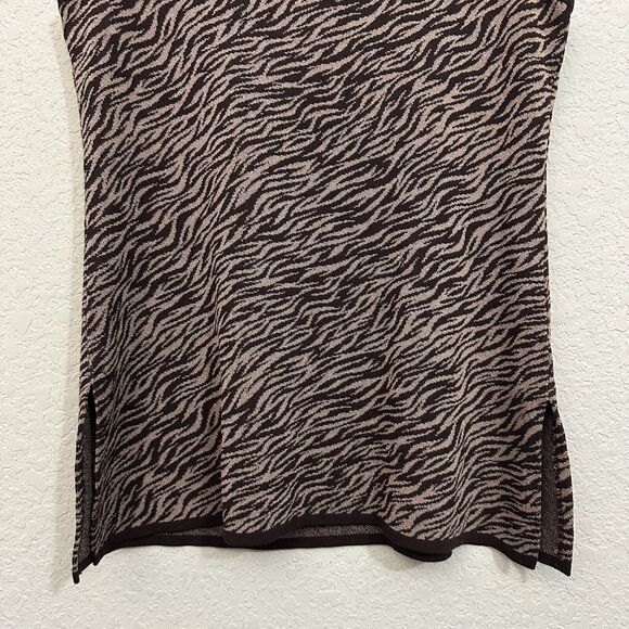 Exclusively MISOOK Brown Animal Print Sweater Tank Top Round Neck - Picture 3 of 7
